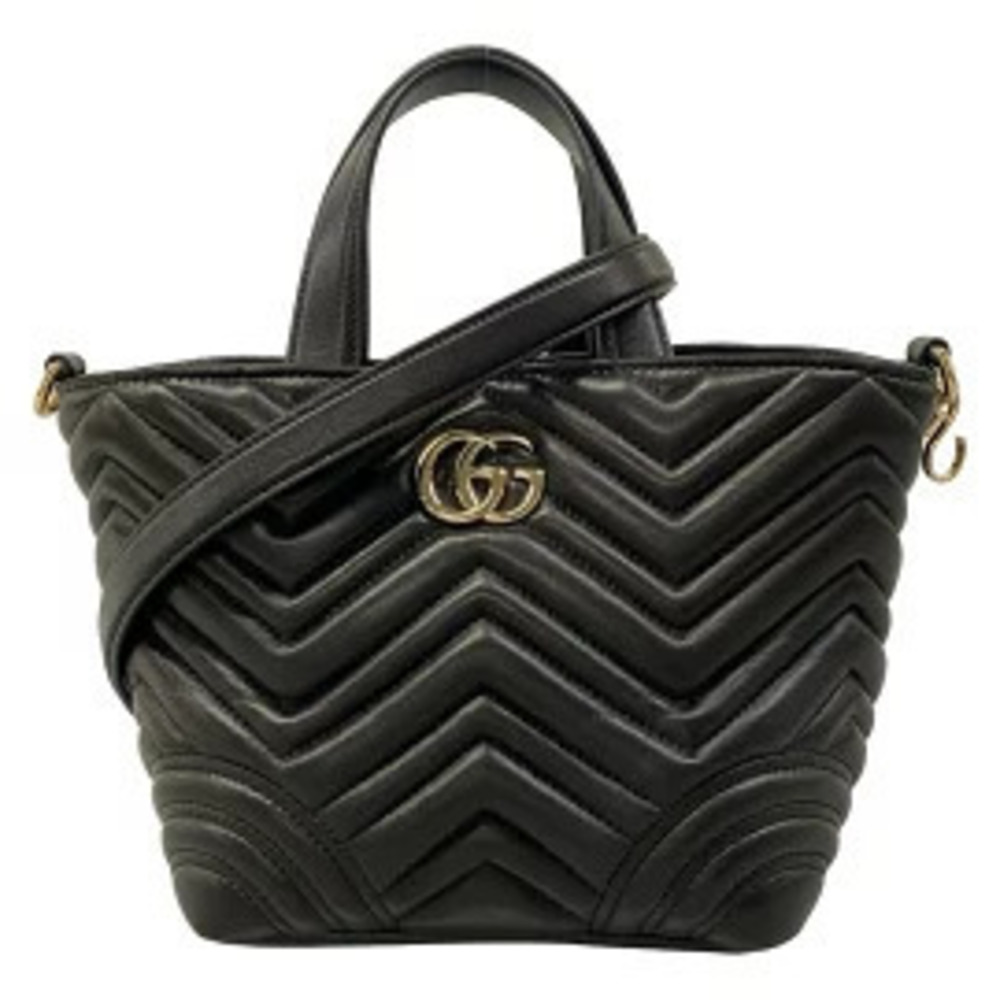 Gucci GG Marmont Tote Bag Leather Black